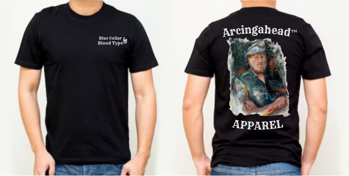 coal or surface miner black tee shirt