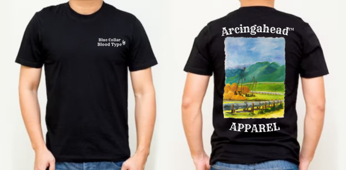 mens black pipeline tee shirt