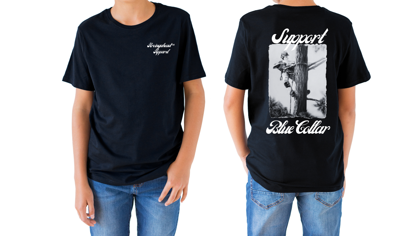 Kid's unisex arborist T-shirt (cursive)