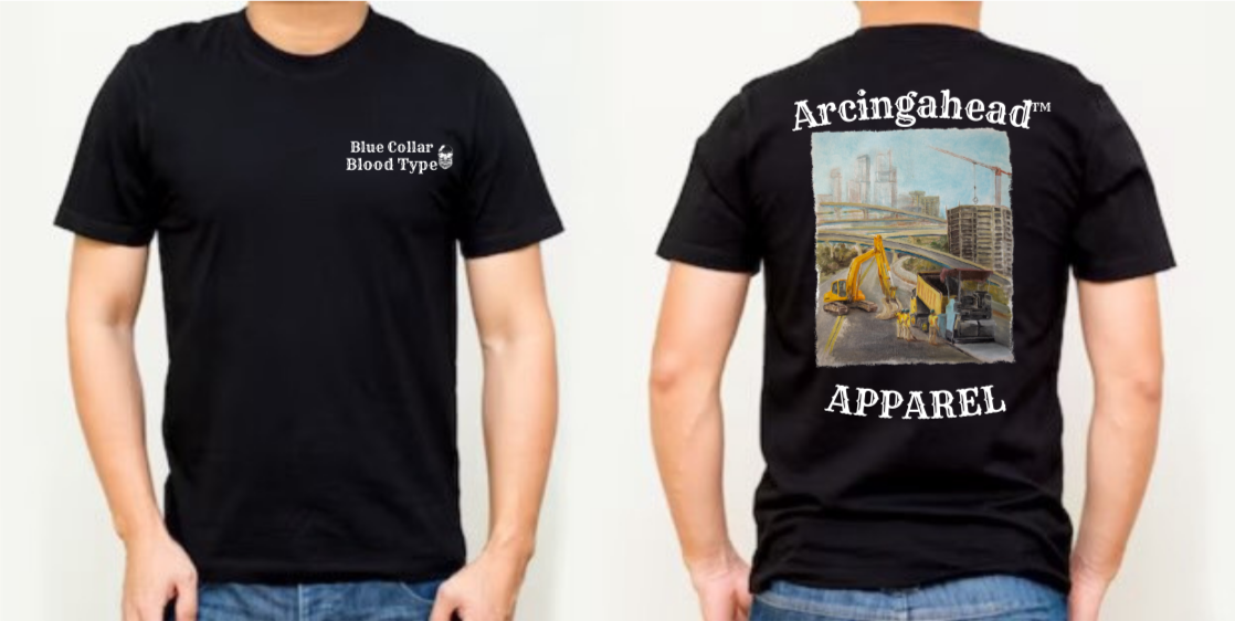 mens black construction worker tee shirt