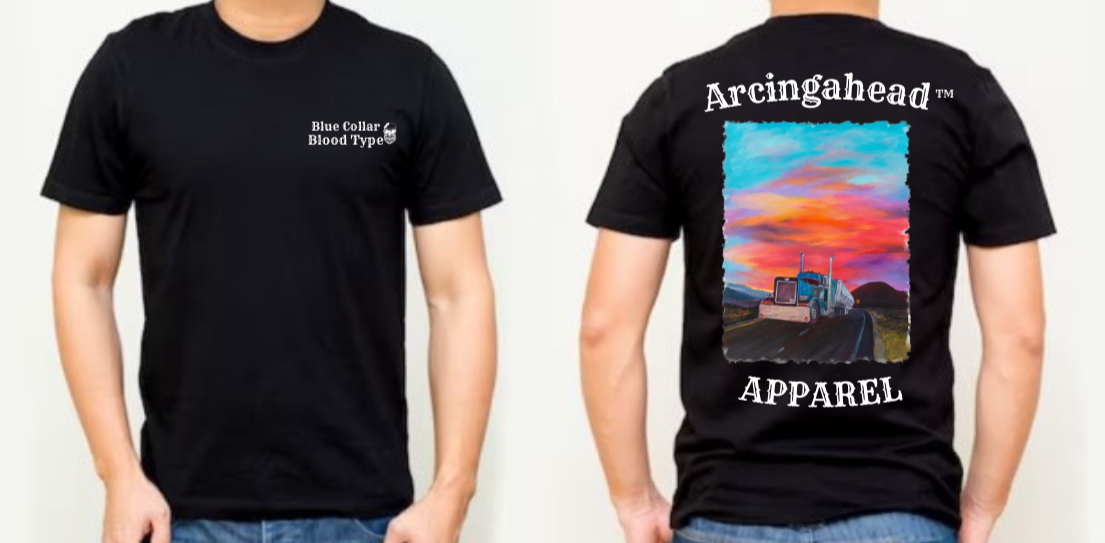 truck driver mens black tee shirt