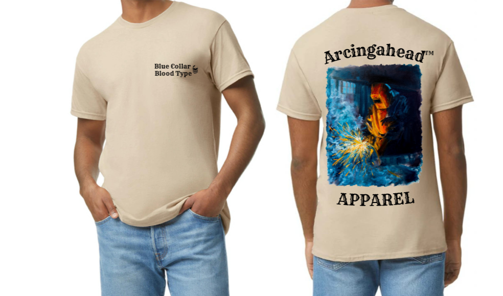 welder mens sand tee shirt
