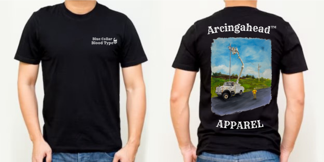 mens black lineman tee shirt