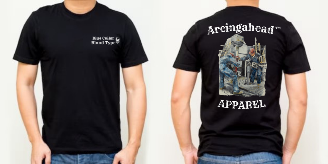 oil rig black mens tee shirt