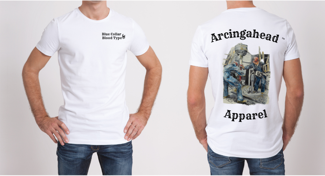 oil rig white mens tee shirt