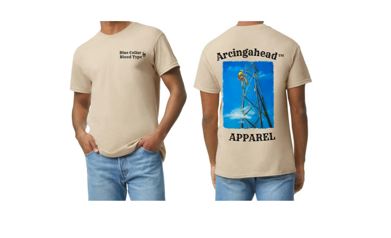 tower technician mens sand tee shirt