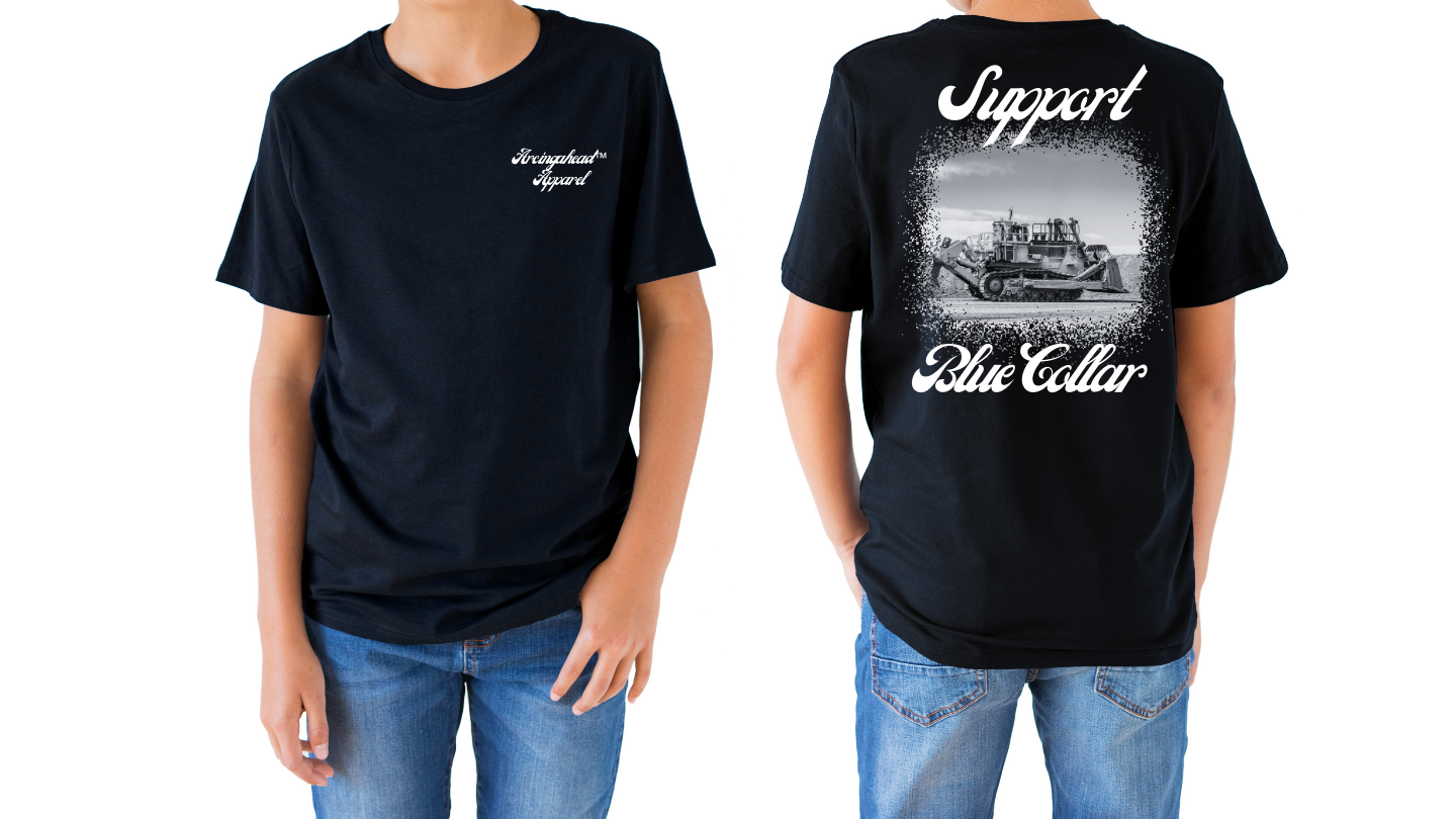Kid's unisex dozer T-shirt (cursive)