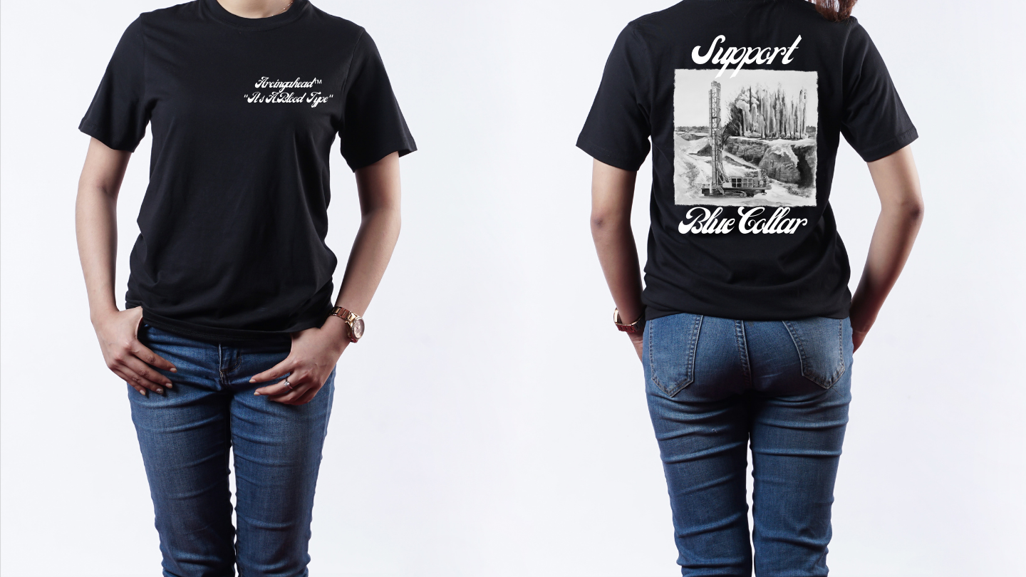 Drilling & Blasting "babe" T-shirt (cursive)