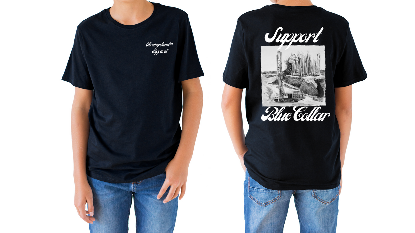 Drilling & blasting T-shirt (cursive)