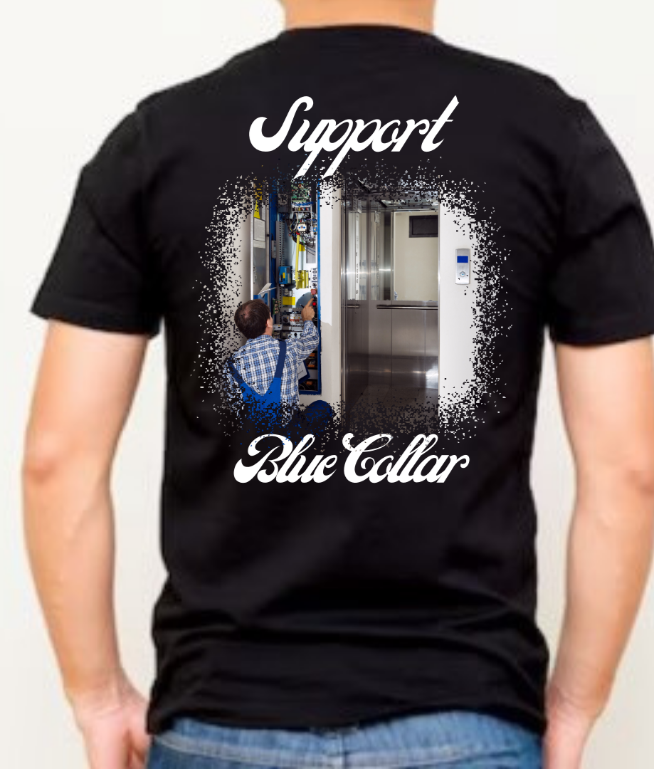 Elevator Technician T-shirt (cursive color)