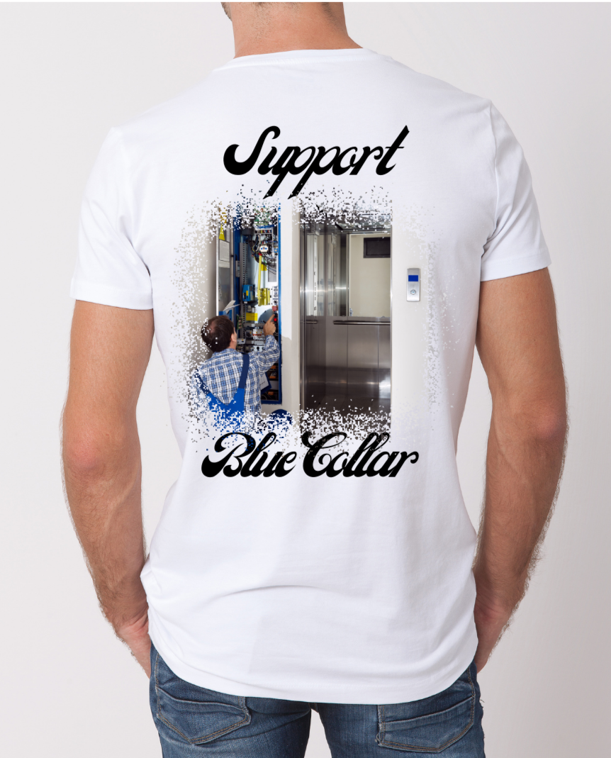 Elevator Technician T-shirt (cursive color)