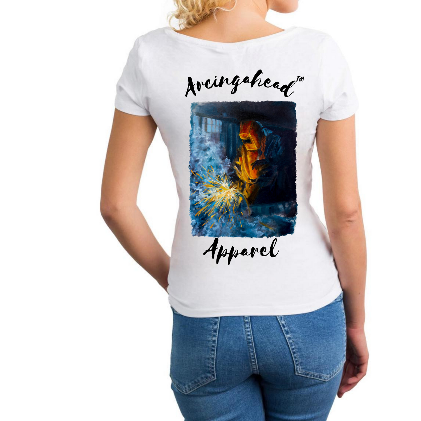 Welder "babe" (woman with braid) T-shirt