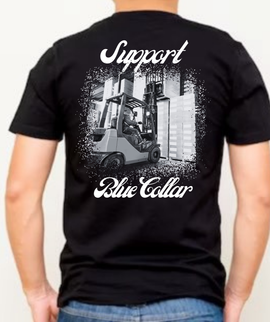 Forklift T-shirt (cursive)