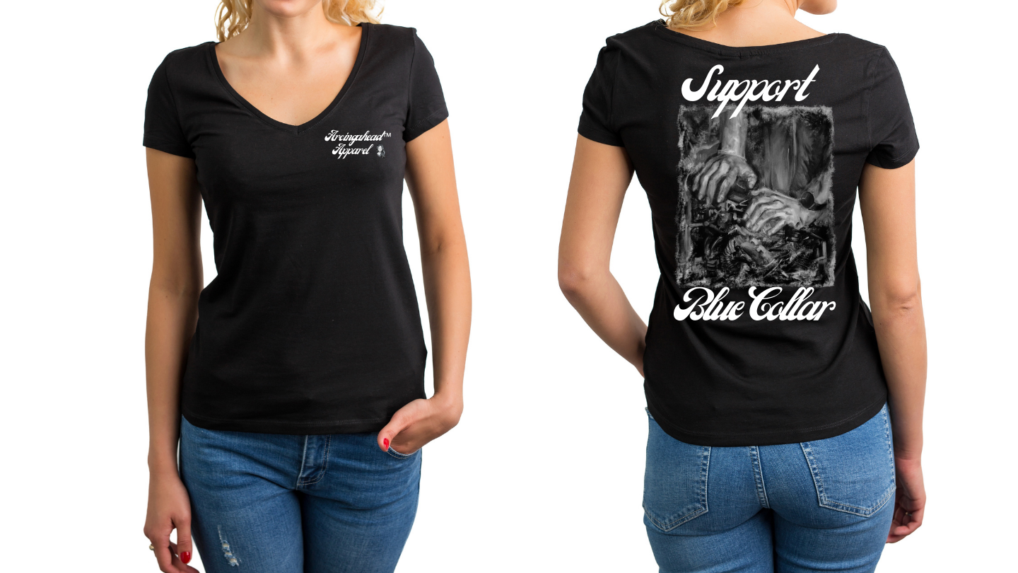 Mechanic "babe" (woman's hands) T-shirt (cursive)