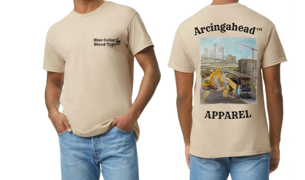 mens sand construction worker tee shirt