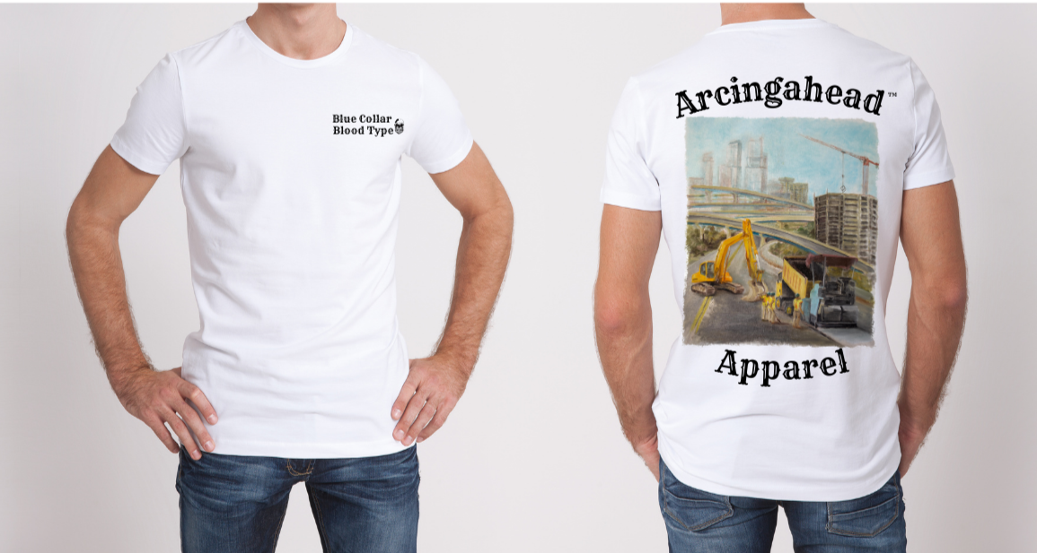 mens white construction worker tee shirt