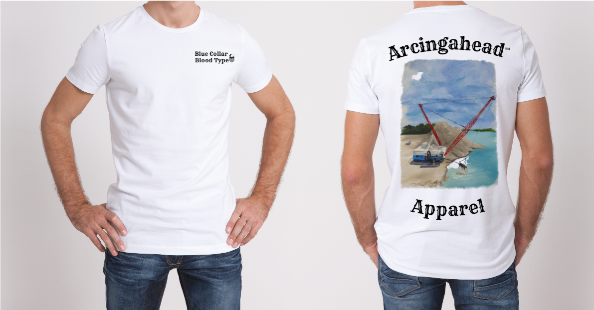 dragline white mens tee shirt