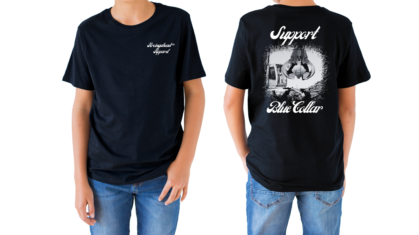 Kid's unisex scrap metal T-shirt (cursive)