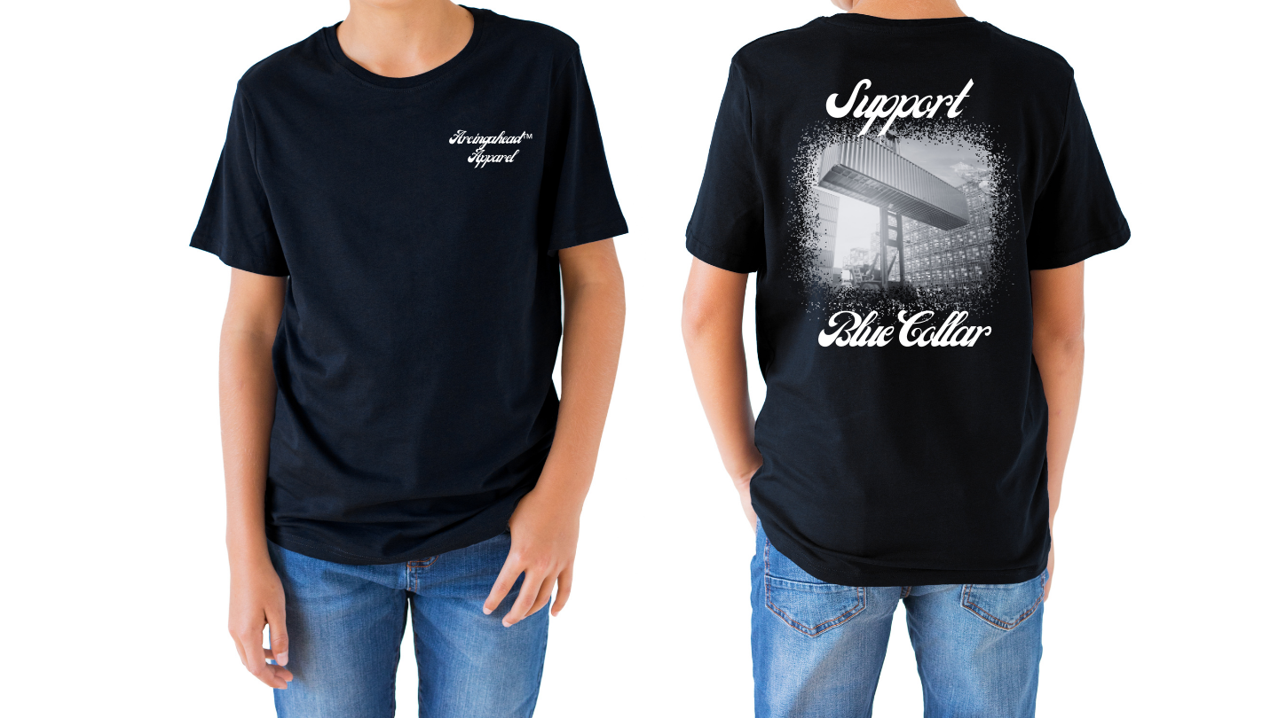 Kid's unisex ship yard T-shirt (cursive)
