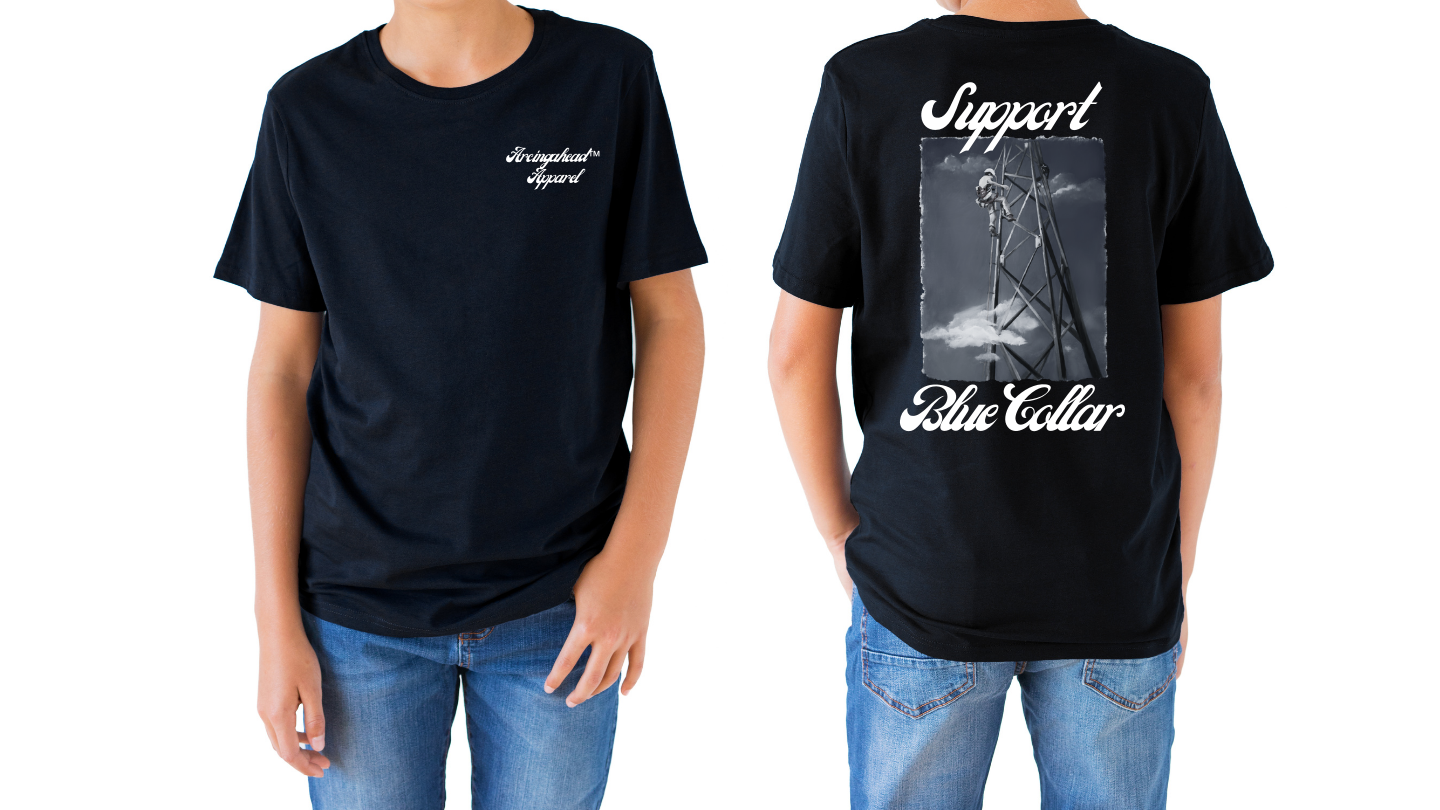 Kid's unisex tower climber T-shirt (cursive)