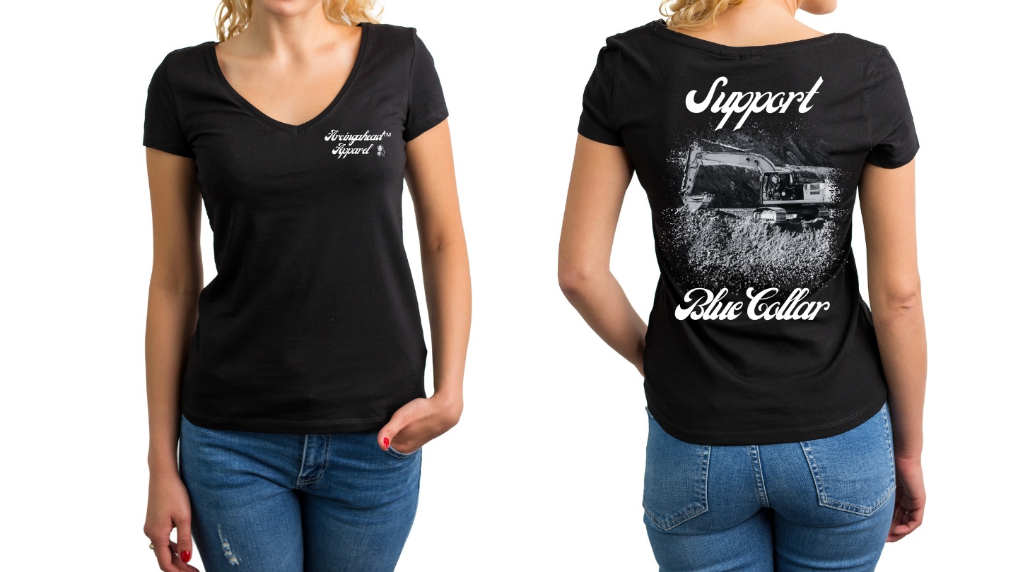 Trackhoe "babe" T-shirt (cursive)