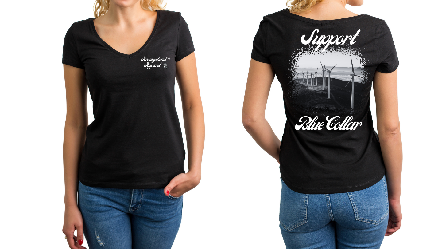 Wind Turbine "babe" T-shirt (cursive)