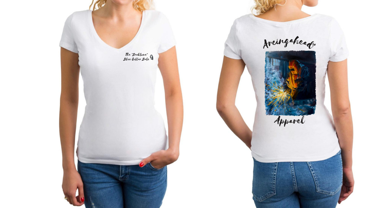 Welder "babe" (woman with braid) T-shirt