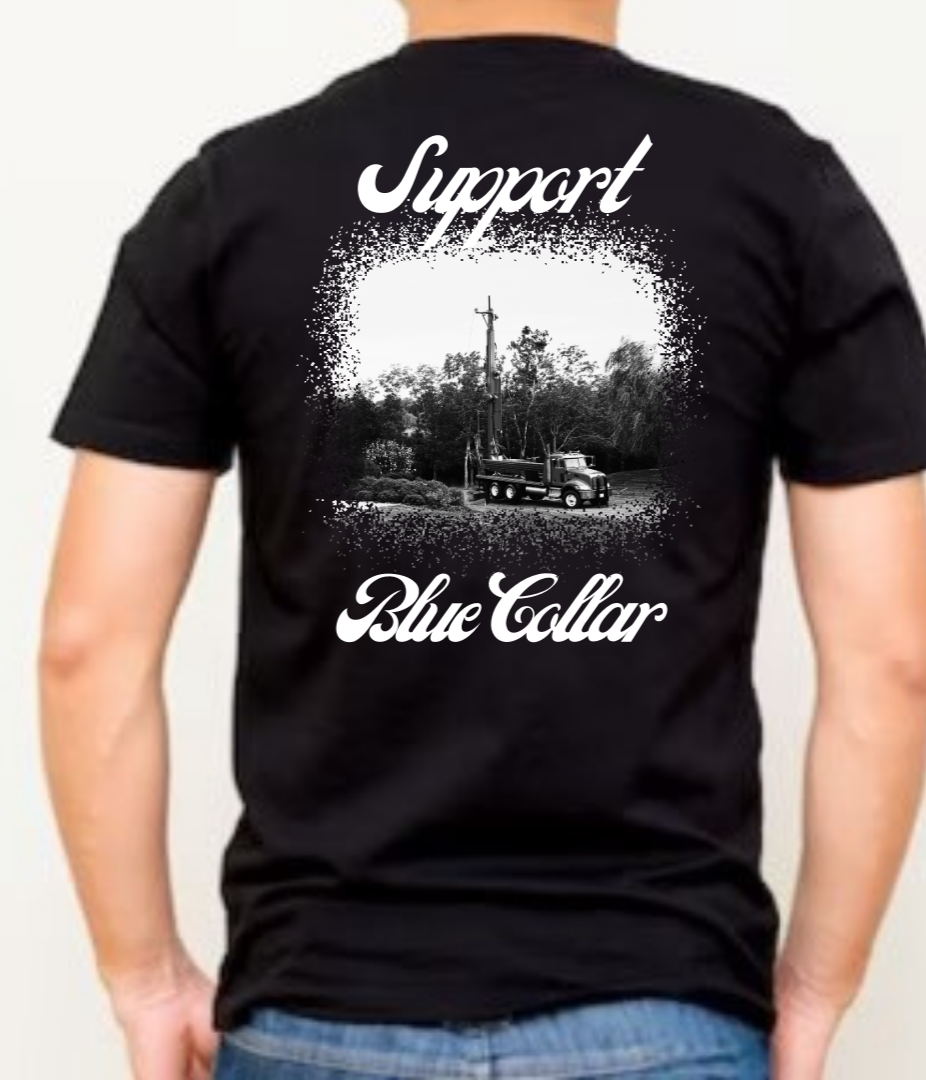 Well Drilling T-shirt (cursive)