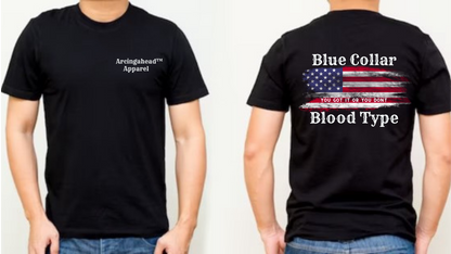 Blue Collar Blood Type T-shirt