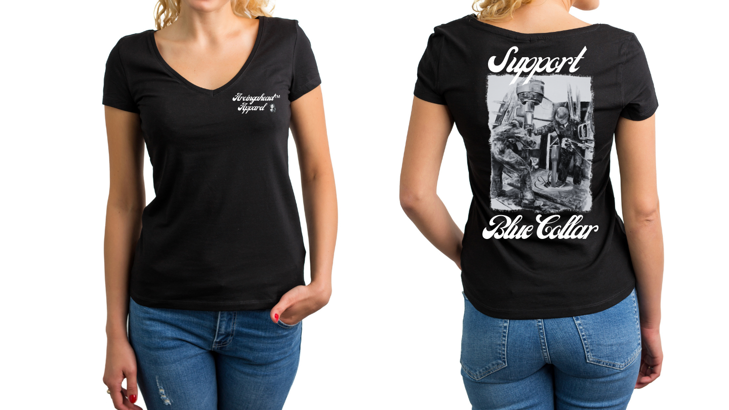 Onshore Oil Rig "babe" (woman) T-shirt (cursive)