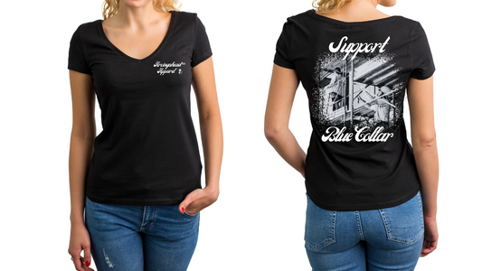 Scaffolding "babe" T-shirt (cursive)